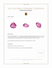 1.31 Ct. Pink Sapphire from Ceylon (Sri Lanka) Appraisal