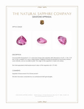 1.31 Ct. Pink Sapphire from Ceylon (Sri Lanka) Appraisal