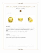 1.31 Ct. Yellow Sapphire from Ceylon (Sri Lanka) Appraisal