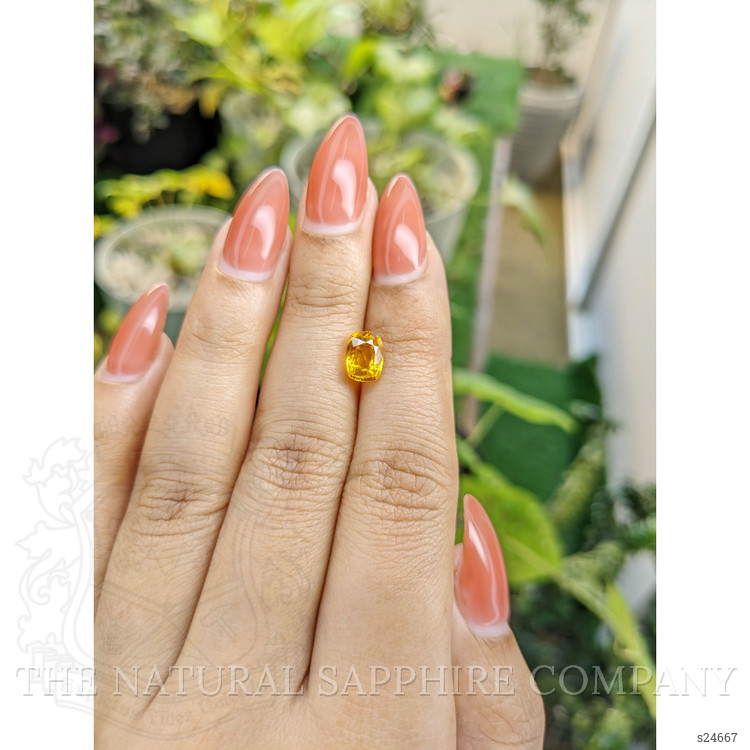 1.95 Ct. Yellowish Orange Sapphire from Ceylon (Sri Lanka)