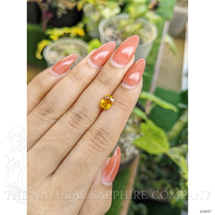 1.95 Ct. Yellowish Orange Sapphire from Ceylon (Sri Lanka)