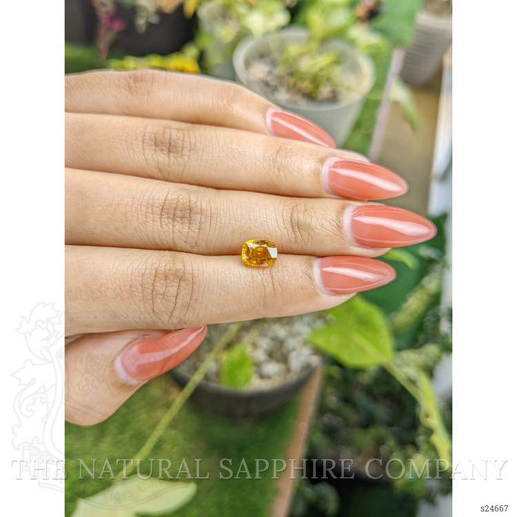 1.95 Ct. Yellowish Orange Sapphire from Ceylon (Sri Lanka)