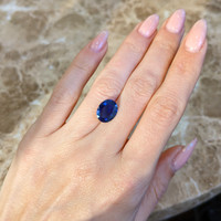 4.18 Ct. Blue Sapphire from Thailand Life Style