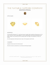 2.21 Ct. Yellow Sapphire from Ceylon (Sri Lanka) Appraisal