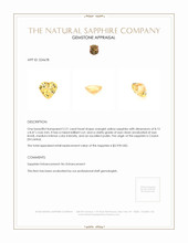 2.21 Ct. Orangish Yellow Sapphire from Ceylon (Sri Lanka) Appraisal
