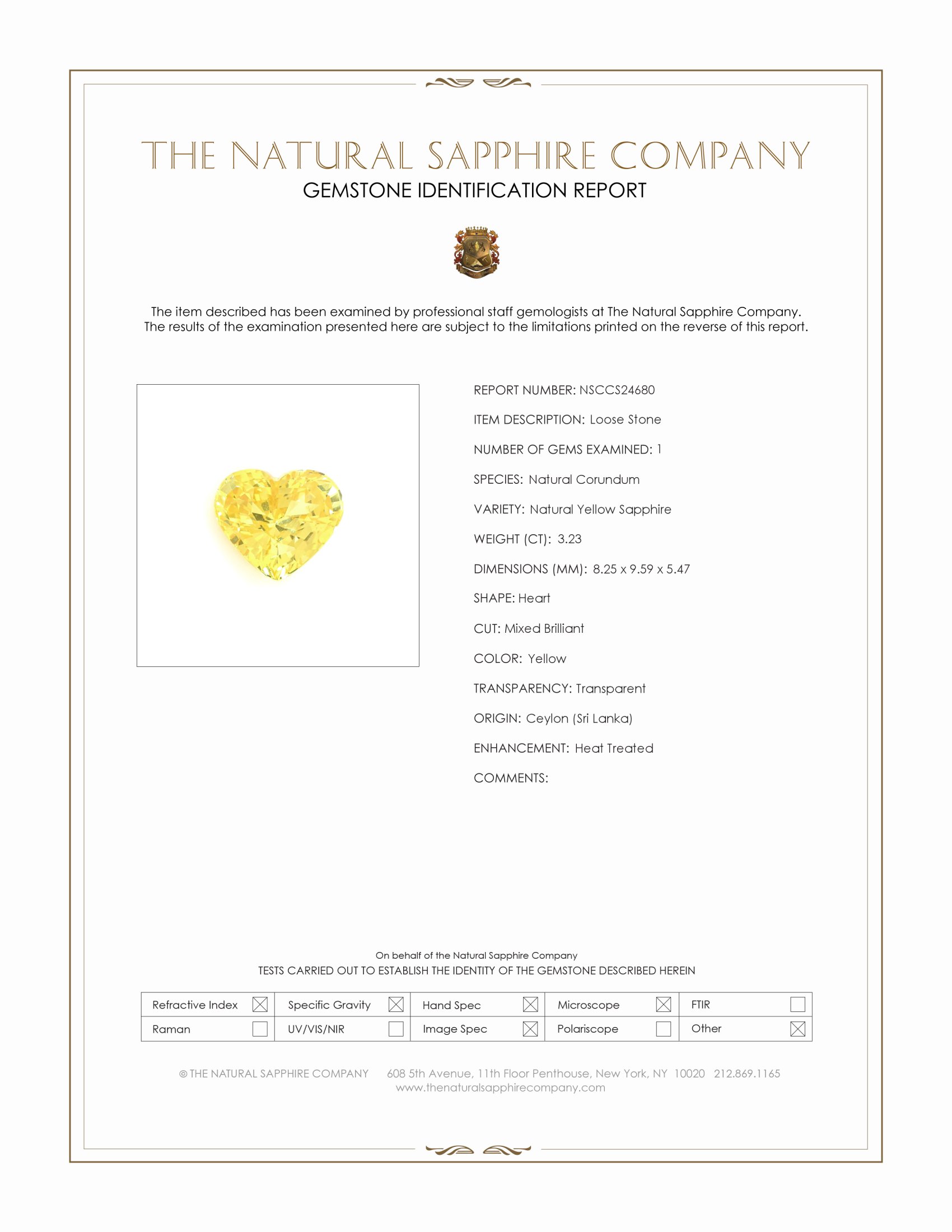 3.23 Ct. Yellow Sapphire from Ceylon (Sri Lanka)
