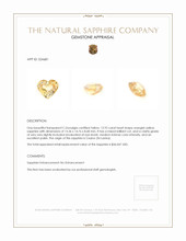 12.92 Ct. Orangish Yellow Sapphire from Ceylon (Sri Lanka) Appraisal