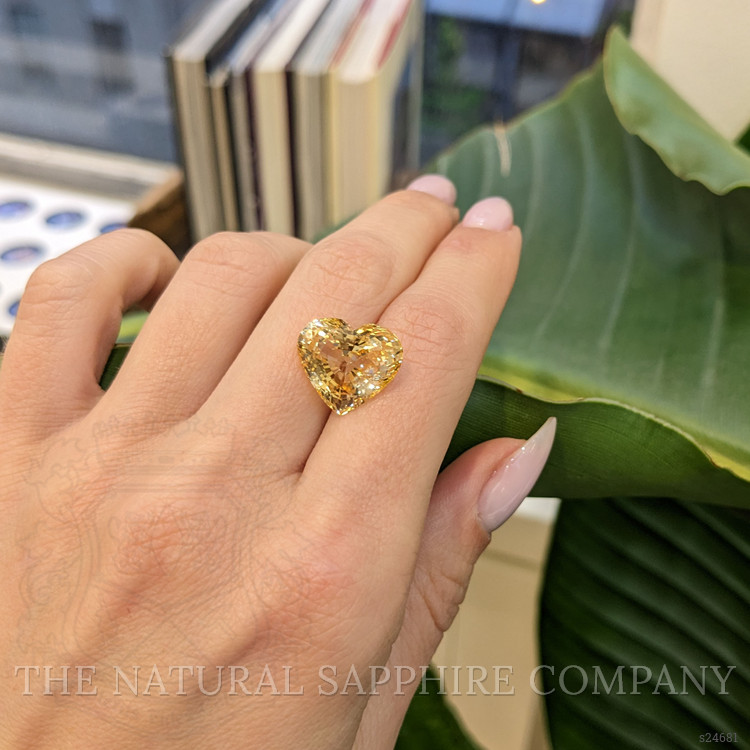12.92 Ct. Orangish Yellow Sapphire from Ceylon (Sri Lanka)