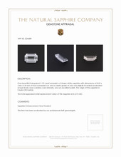 1.52 Ct. White Sapphire from Ceylon (Sri Lanka) Appraisal