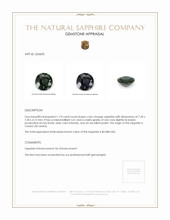 1.74 Ct. Color Change Sapphire from Ceylon (Sri Lanka) Appraisal