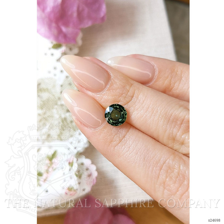 2.01 Ct. Bluish Green Sapphire from Ceylon (Sri Lanka)