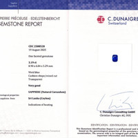 3.19 Ct. Blue Sapphire from Ceylon (Sri Lanka) Scan Report