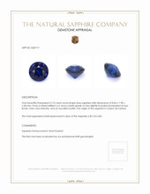 2.73 Ct. Blue Sapphire from Ceylon (Sri Lanka) Appraisal