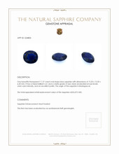 11.27 Ct. Blue Sapphire from Madagascar Appraisal