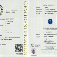 8.58 Ct. Blue Sapphire from Ceylon (Sri Lanka) Scan Report