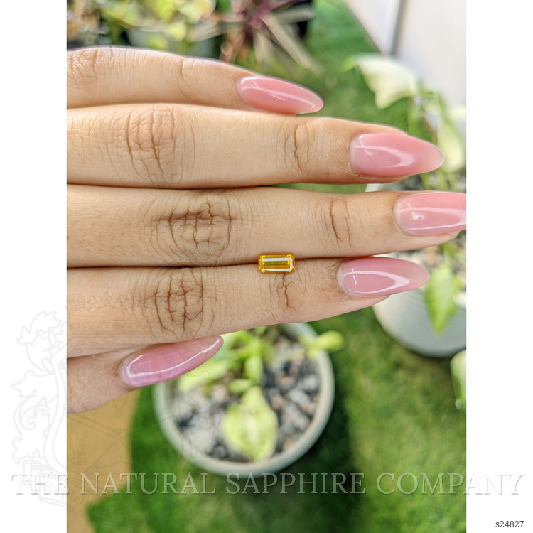 0.89 Ct. Yellowish Orange Sapphire from Ceylon (Sri Lanka)