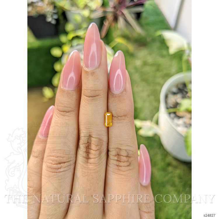 0.89 Ct. Yellowish Orange Sapphire from Ceylon (Sri Lanka)