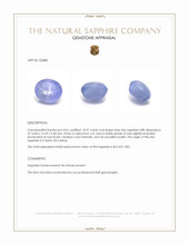 18.97 Ct. Blue Star Sapphire from Ceylon (Sri Lanka) Appraisal