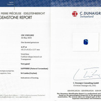 4.36 Ct. Blue Sapphire from Ceylon (Sri Lanka) Scan Report