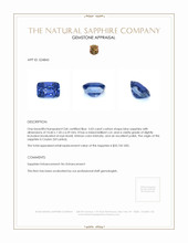 5.03 Ct. Blue Sapphire from Ceylon (Sri Lanka) Appraisal