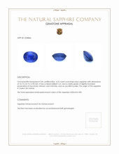 4.55 Ct. Sapphire from Ceylon (Sri Lanka) Appraisal