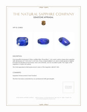 5.56 Ct. Sapphire from Ceylon (Sri Lanka) Appraisal