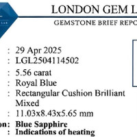 5.56 Ct. Blue Sapphire from Ceylon (Sri Lanka) Scan Report