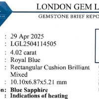 4.02 Ct. Blue Sapphire from Ceylon (Sri Lanka) Scan Report
