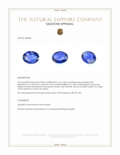4.31 Ct. Blue Sapphire from Ceylon (Sri Lanka) Appraisal