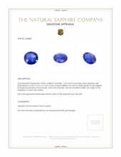 1.05 Ct. Blue Sapphire from Ceylon (Sri Lanka) Appraisal