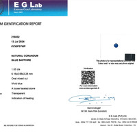 1.05 Ct. Blue Sapphire from Ceylon (Sri Lanka) Scan Report