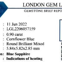 0.90 Ct. Blue Sapphire from Ceylon (Sri Lanka) Scan Report