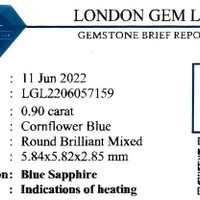 0.90 Ct. Blue Sapphire from Ceylon (Sri Lanka) Scan Report