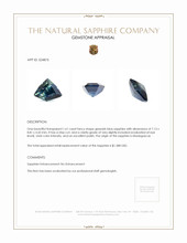 1.61 Ct. Greenish Blue Sapphire from Madagascar Appraisal