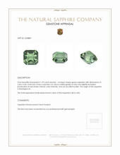 1.29 Ct. Green Sapphire from Madagascar Appraisal