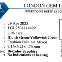 2.06 Ct. Bi Color Sapphire from Madagascar Scan Report
