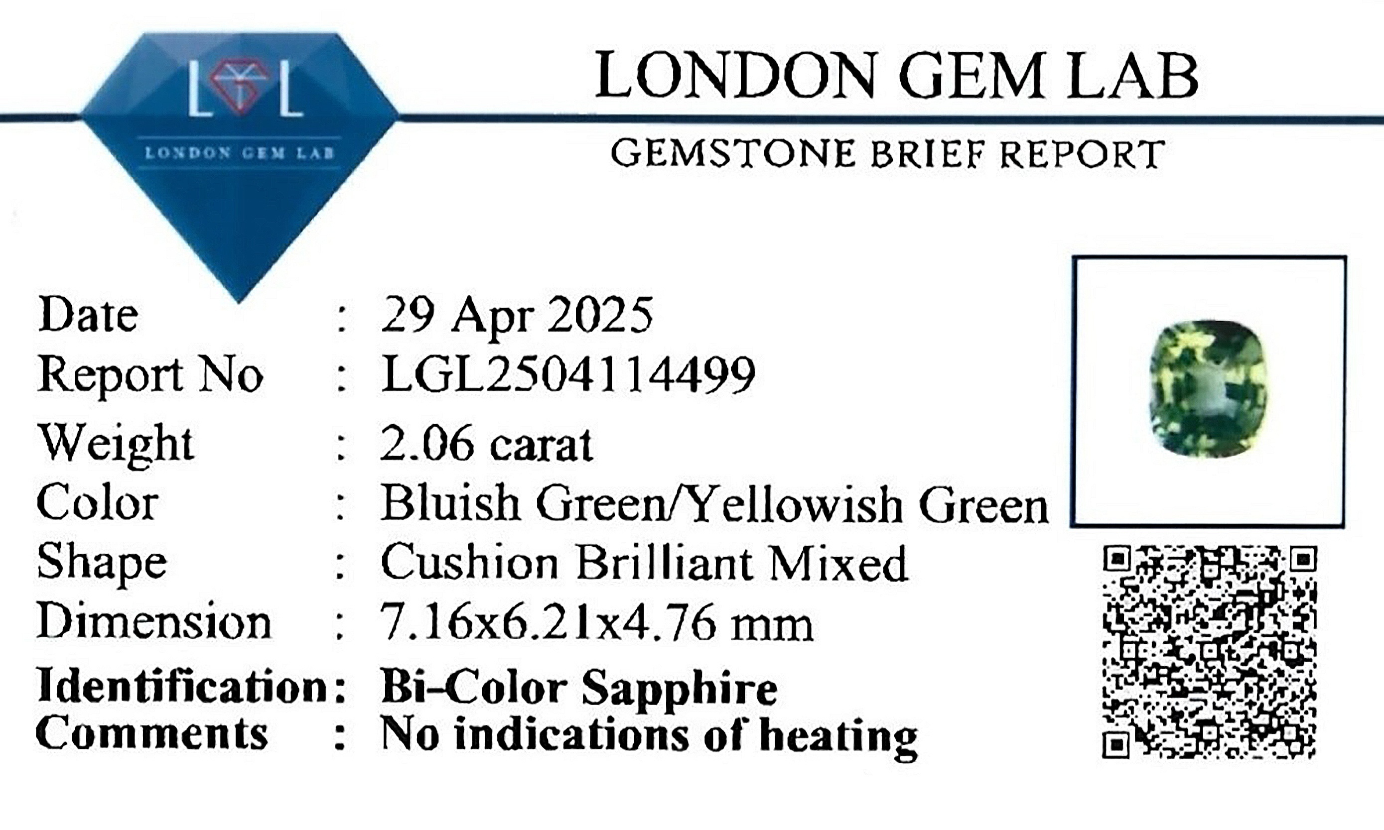 2.06 Ct. Bi Color Sapphire from Madagascar