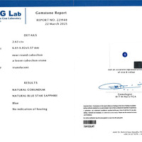 2.63 Ct. Blue Star Sapphire from Ceylon (Sri Lanka) Scan Report