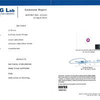 2.14 Ct. Sapphire from Ceylon (Sri Lanka) Scan Report