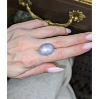 36.03 Ct. Greyish Blue Star Sapphire from Ceylon (Sri Lanka) Life Style