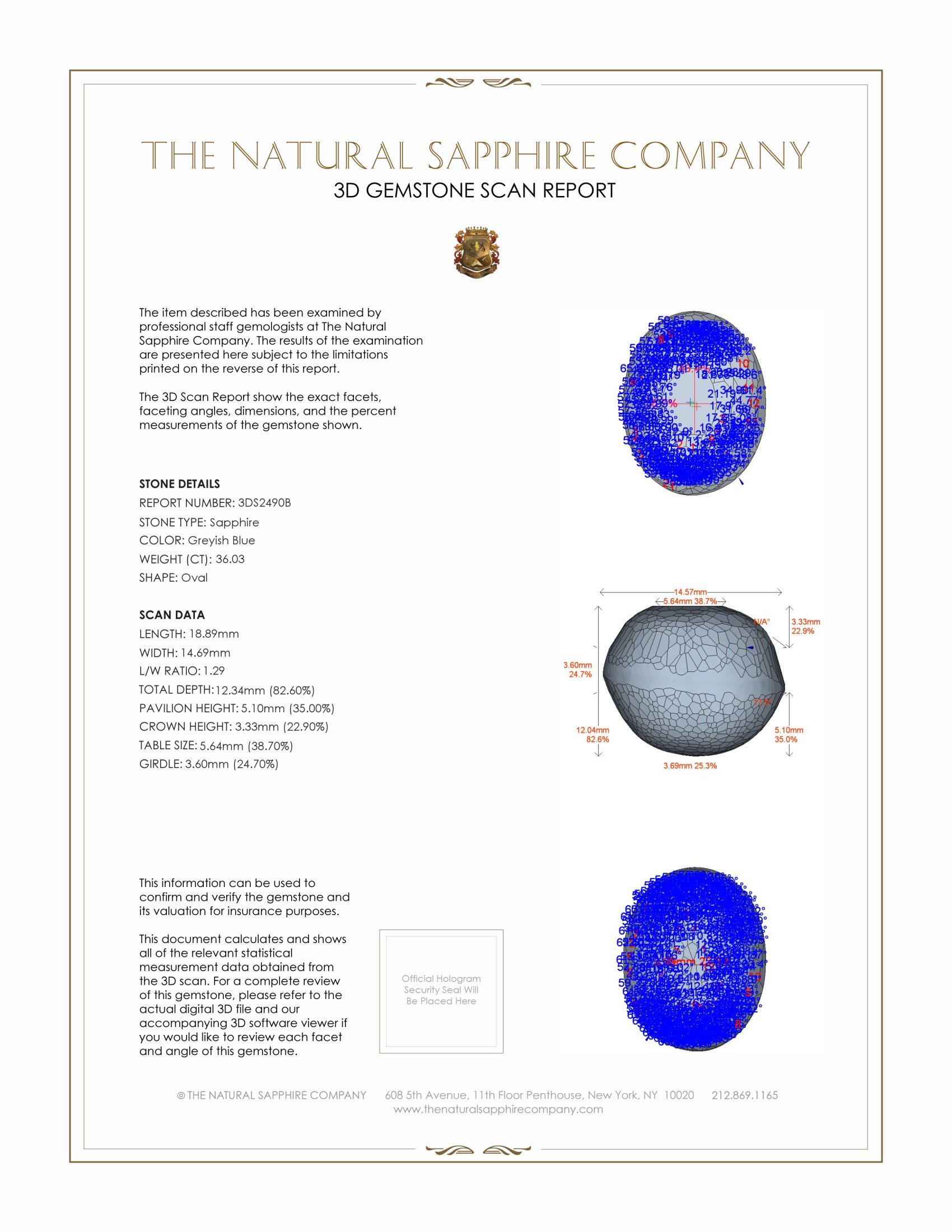 36.03 Ct. Greyish Blue Star Sapphire from Ceylon (Sri Lanka)
