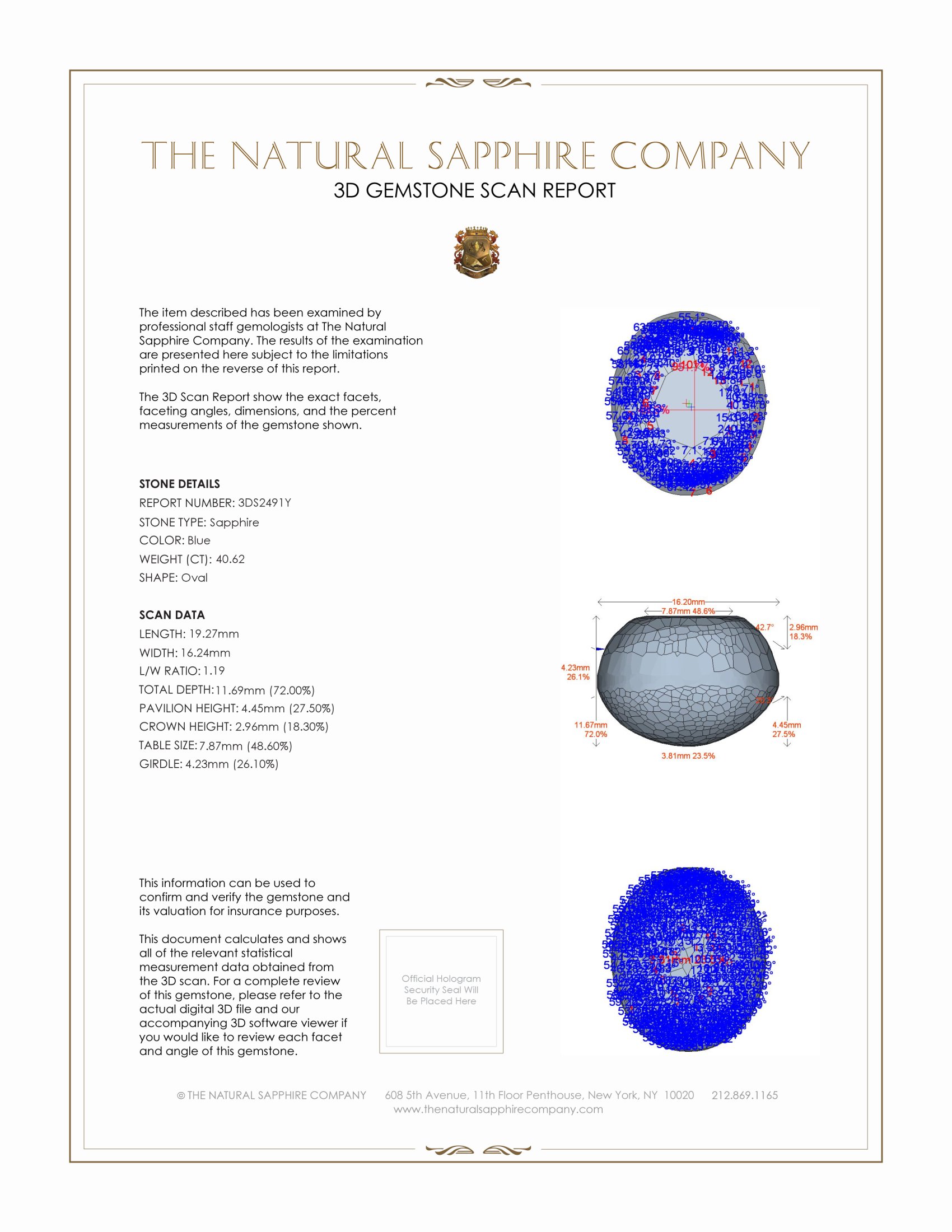 40.62 Ct. Blue Star Sapphire from Ceylon (Sri Lanka)