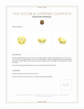 1.08 Ct. Yellow Sapphire from Ceylon (Sri Lanka) Appraisal