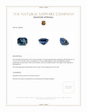 2.09 Ct. Greenish Blue Sapphire from Madagascar Appraisal