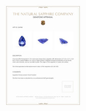 1.03 Ct. Blue Sapphire from Ceylon (Sri Lanka) Appraisal