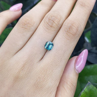 1.37 Ct. Bluish Green Sapphire from Madagascar Life Style