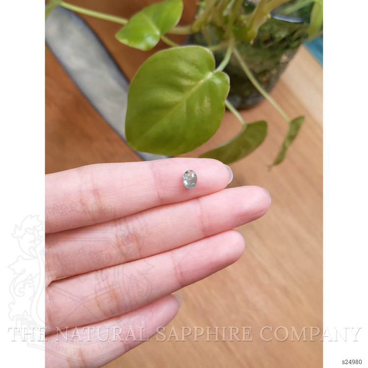 0.82 Ct. Bluish Green Cabochon Sapphire from Montana