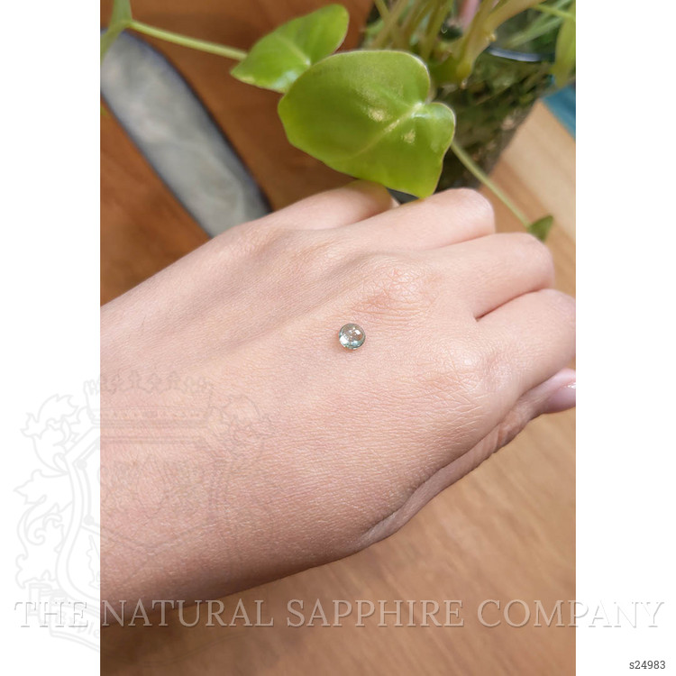 0.73 Ct. Bluish Green Cabochon Sapphire from Montana