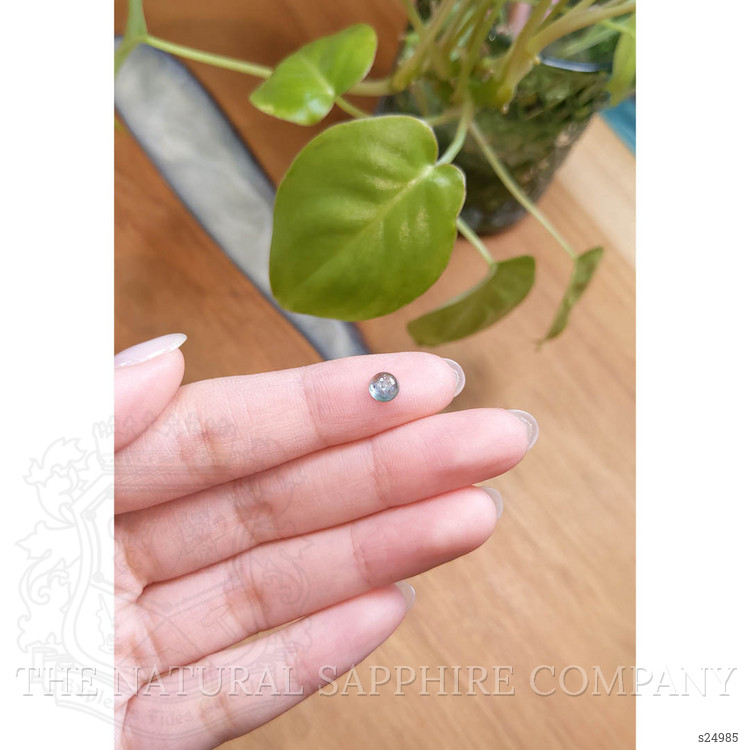0.79 Ct. Greenish Blue Cabochon Sapphire from Montana