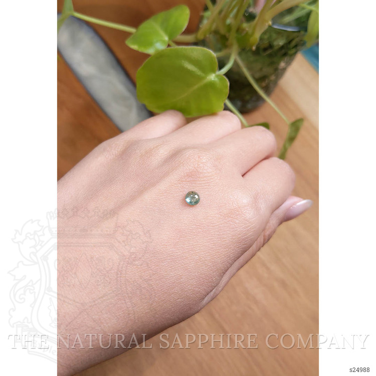 0.76 Ct. Bluish Green Cabochon Sapphire from Montana